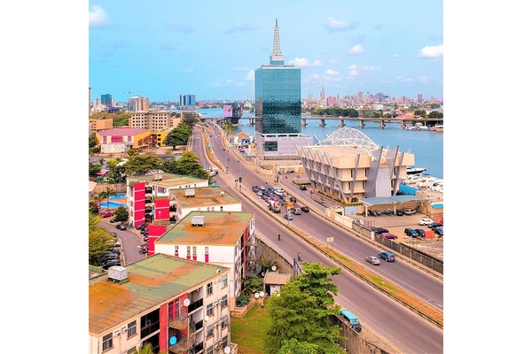 A far away shot of the city of Lagos in Nigeria.